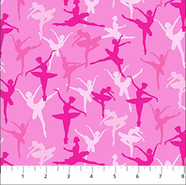 Cotton At the Ballet Perseverance Ballerina Tutu Dance Girly Northcott Cotton Fabric Print by the Yard (10604-23)