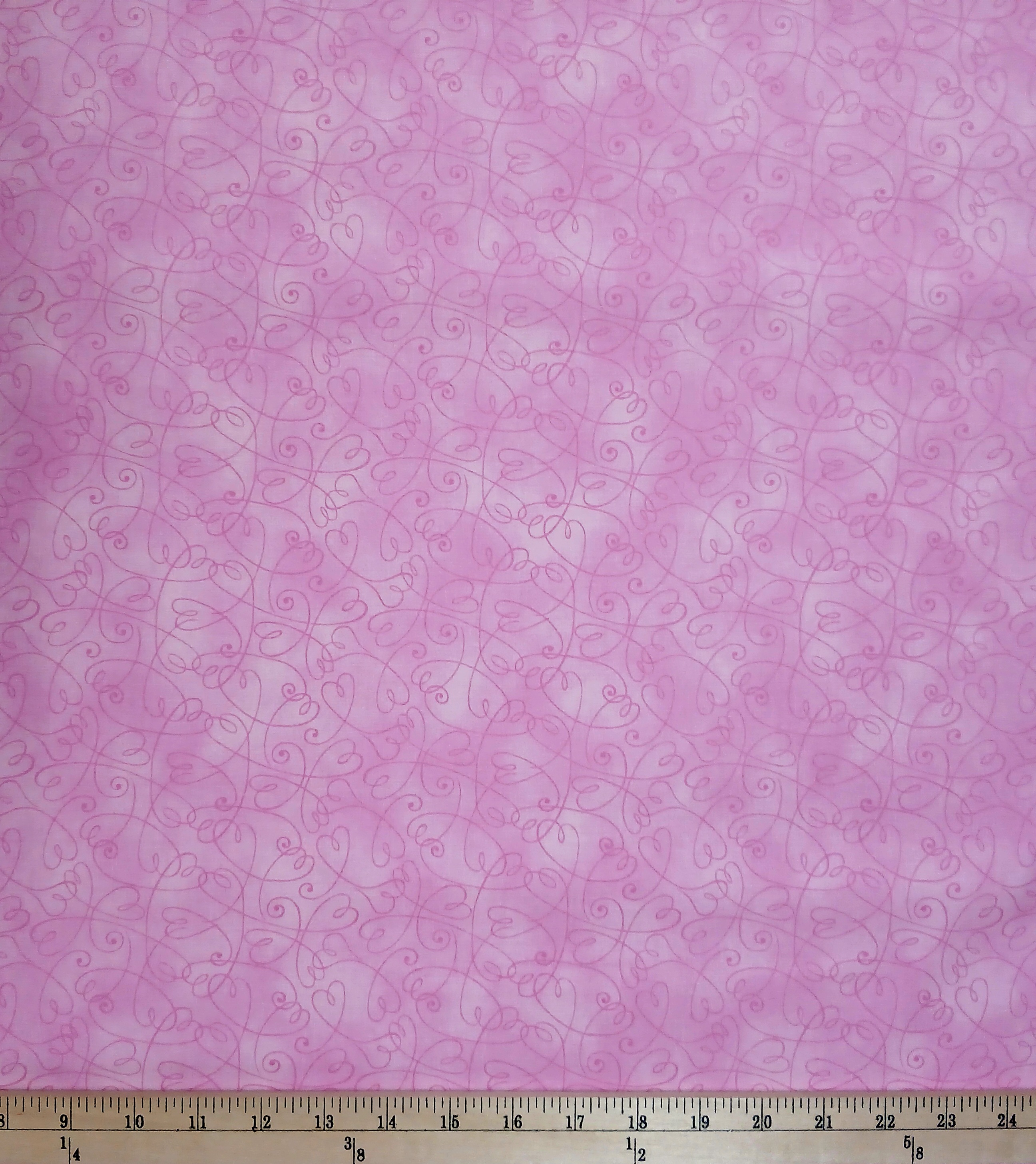 Cotton Essentials Swirl Pink Swirls Hearts Pattern on Pink Fields Fabrics Cotton Fabric Print by the Yard (9448440)