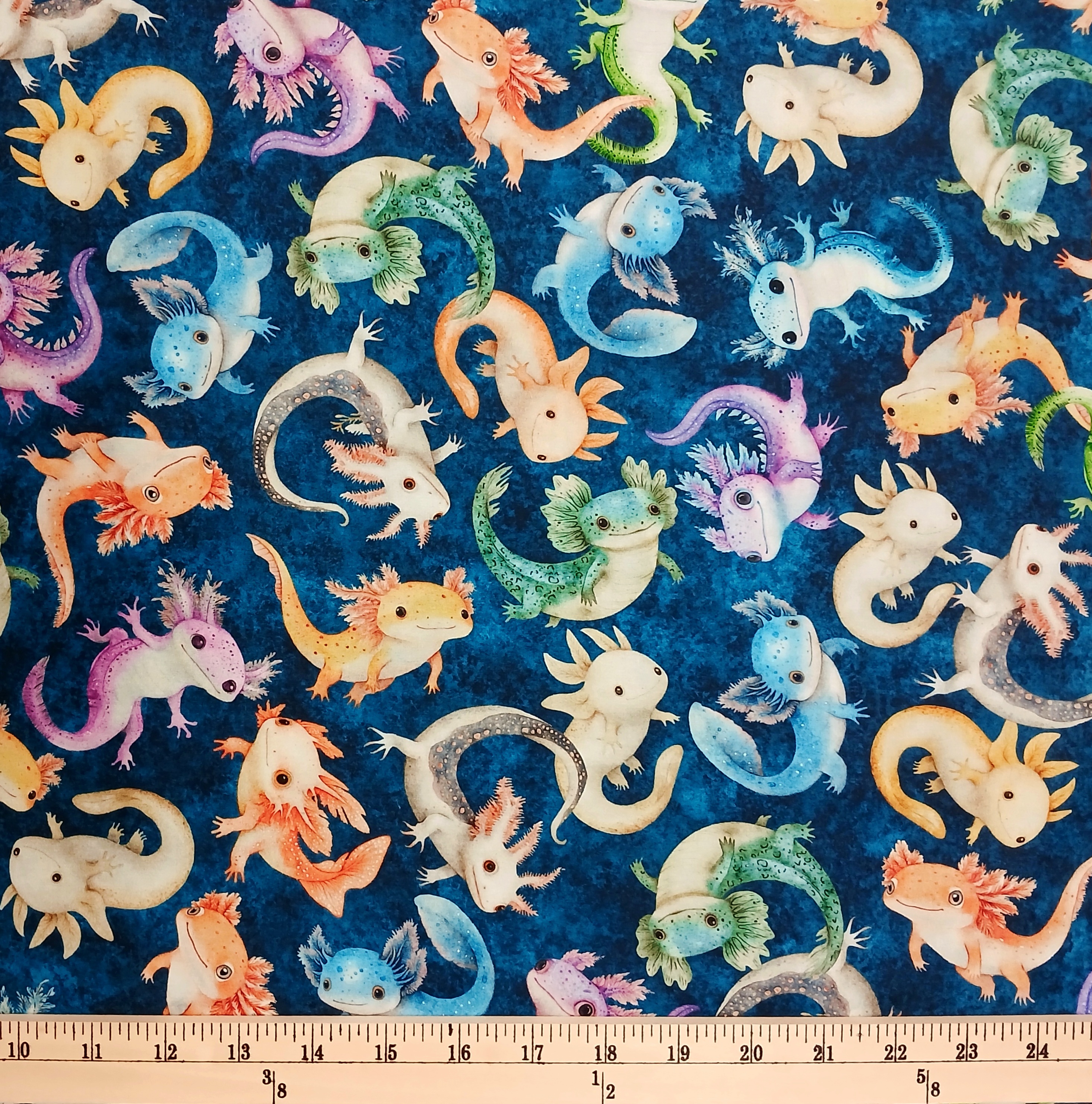Cotton Cuties 2 A Lotta Axolotls Animals Creatures Sea Ocean Cute Quilting Treasures Cotton Fabric Print by the Yard (2600-31452-Q)
