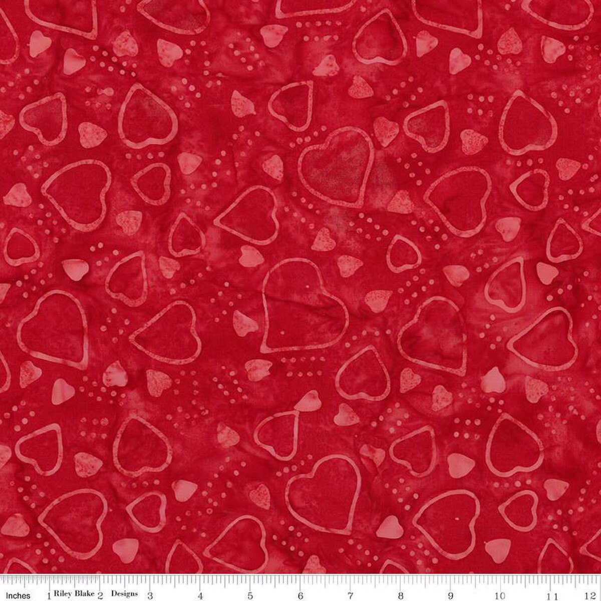 Cotton Batik Love Punch Hearts Dots Valentines Day Love Riley Blake Cotton Fabric Print by the Yard (BT23490-217)