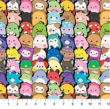 Cotton Squishmallows Animals Food Toys Cute Packed Officially Licensed by Northcott Cotton Fabric Print by the Yard (SQ1007-99)