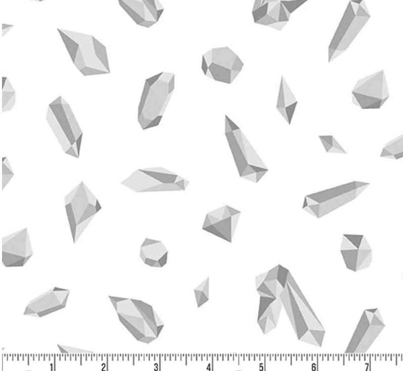 Cotton Still Crystals Diamond Gems Jewels Geometric Shapes Andover Fabrics Cotton Fabric Print by the Yard (A-1350-L)