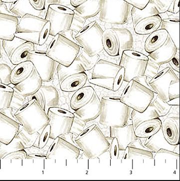 Cotton Bear Necessities Toilet Paper Rolls TP Bathroom Northcott Cream Cotton Fabric Print by the Yard (28625-11)