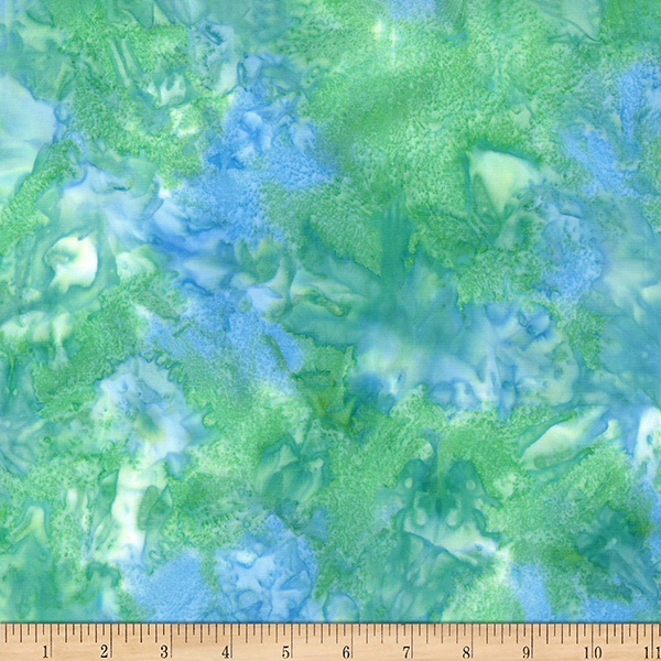 Cotton Smoothies Bali Mottles Batik Green and Blue Hoffman California Fabrics Cotton Fabric Print by the Yard (1384-522-SEAGRASS)
