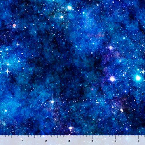 Cotton Earthly Delights Galaxy Universe Night Sky Stars Planets Quilting Treasures Cotton Fabric Print by the Yard (2600-31316-Y)