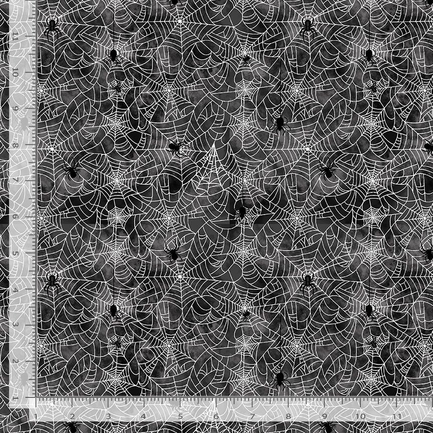 Cotton Scaredy Cats Spider Webs Spooky Halloween Autumn Fall Timeless Treasures Cotton Fabric Print by the Yard (WICKED-CD3599)
