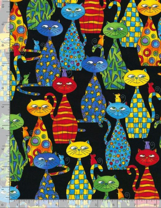 Cotton Meow You Doing Cats Mouse Feline Kitty Animals Pets Timeless Treasures Cotton Fabric Print by the Yard (PAT-CD4217)