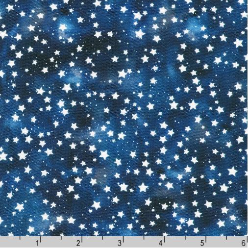 Cotton Stars & Stripes White Stars on Blue Sky Look Robert Kaufman Cotton Fabric Print by the Yard (SRKD-23426-4)