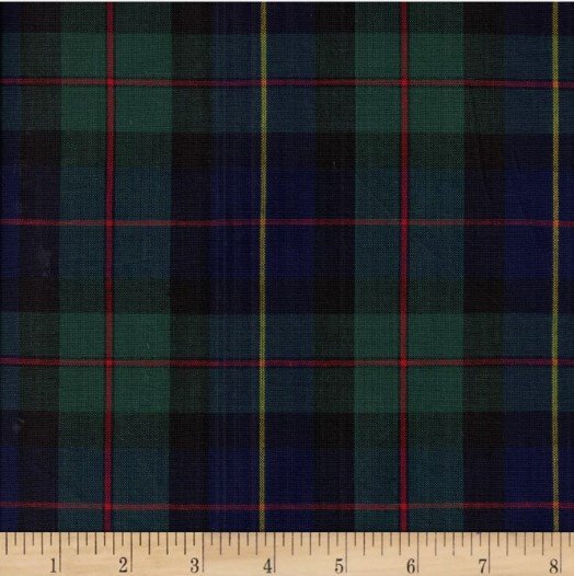 Cotton Classic Tartans  Plaid Green Navy Red Yellow Crisp Finish Textile Creations Cotton Fabric Print by the Yard (0565669)