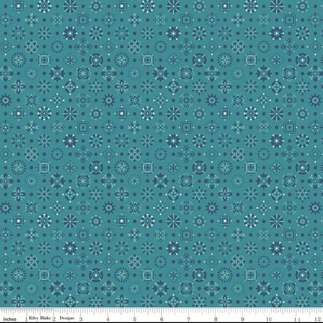 Cotton Farmer's Daughter by Lori Holt Nostalgic Charm Handmade Raindrop Vintage Design Riley Blake Cotton Fabric Print by the Yard (C17173-RAINDROP)