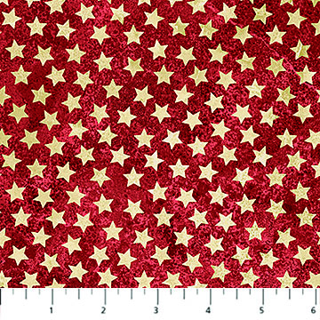 Cotton America 250 Stars on Red USA Freedom Independence Northcott Cotton Fabric Print by the Yard (28375-24)