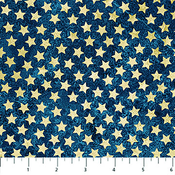 Cotton America 250 Stars on Blue USA Freedom Independence Northcott Cotton Fabric Print by the Yard (DP28375-49)