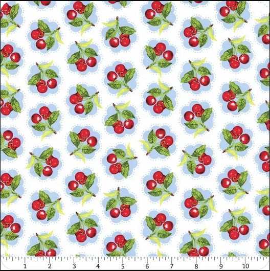 Cotton Sweet Cherry Cherries Fruit Food Wilmington Prints Cotton Fabric Print by the Yard (68572-143)