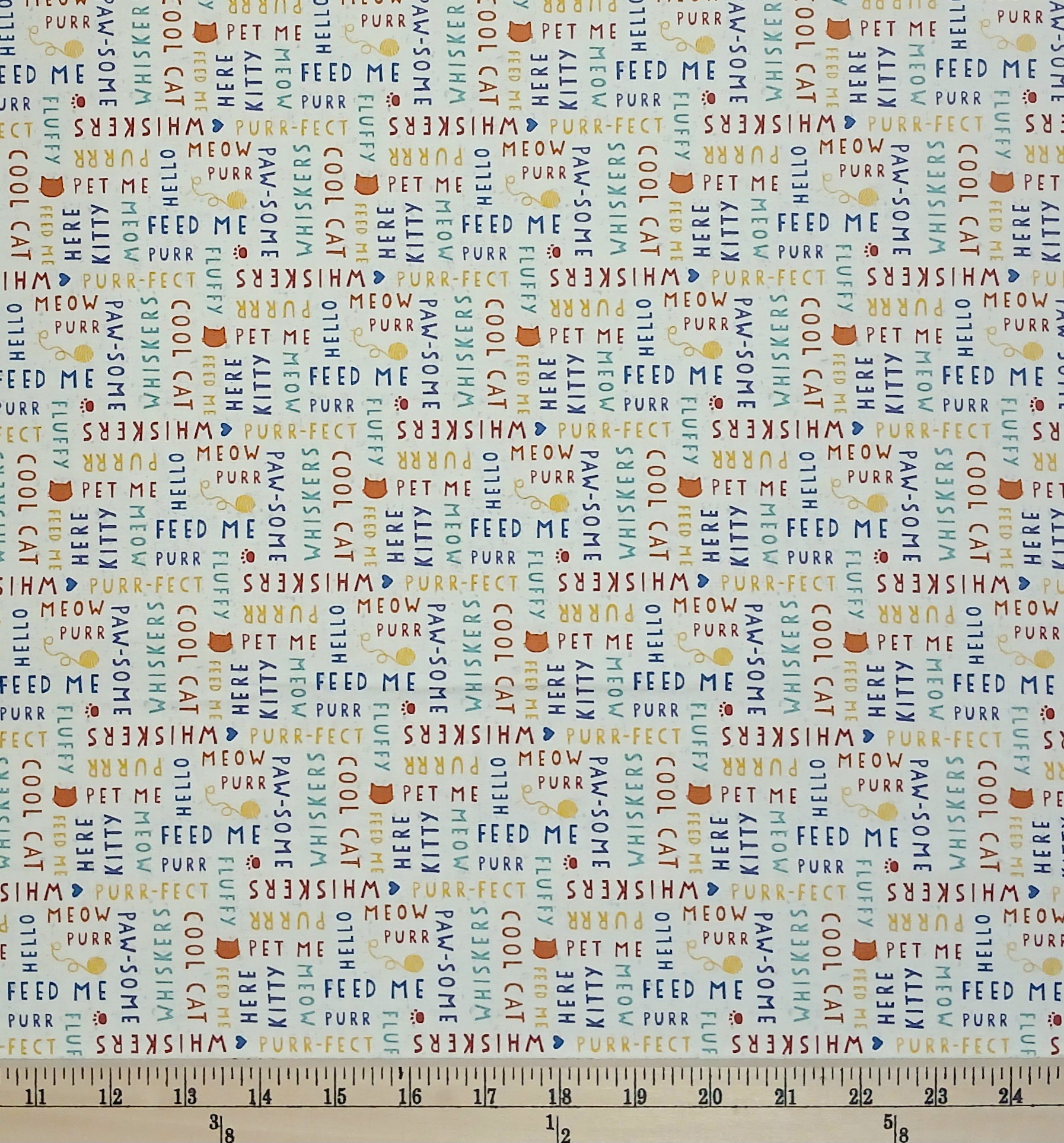 Cotton Fe-line Frisky Pets Cats Kittens Words on White Wilmington Prints Cotton Fabric Print by the Yard (68583-134)