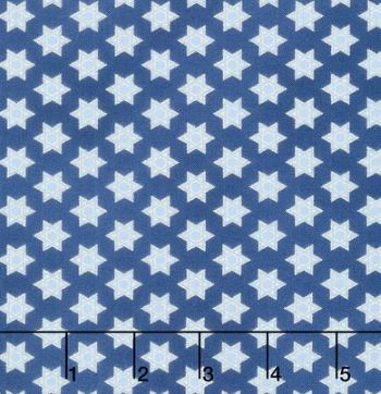 Cotton Stars of Light Star of David Patterned Blue Robert Kaufman Cotton Fabric Print by the Yard (SRKM-19956-9)