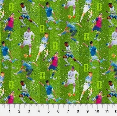 Cotton FIFA World Cup Soccer Game Field Players Officially Licensed by Northcott Cotton Fabric Print by the Yard (FIFA125-72)