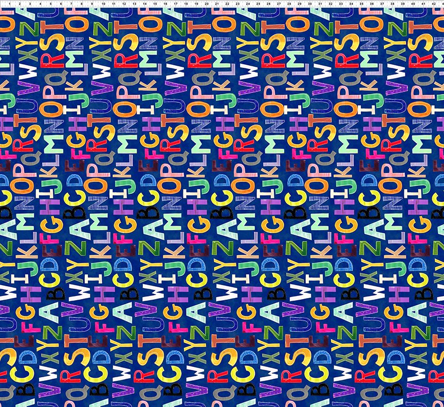 Cotton ABC's of Color Alphabet Children Learning Letters In The Beginning Fabrics Cotton Fabric Print by the Yard (5JHW-1)