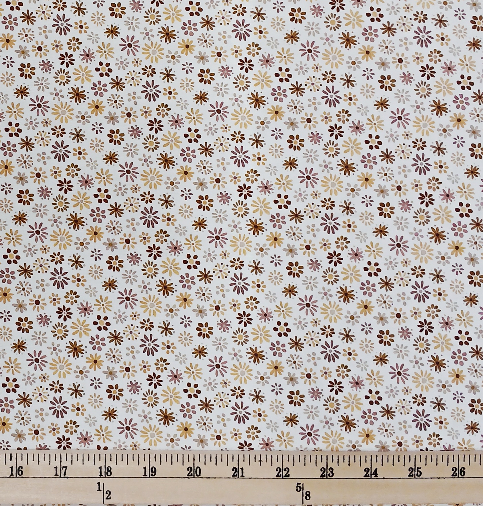 Cotton Friends Forever Flowers Floral Brown Tan Neutrals Elizabeth Studios Cotton Fabric Print by the Yard (4334BEIGE)