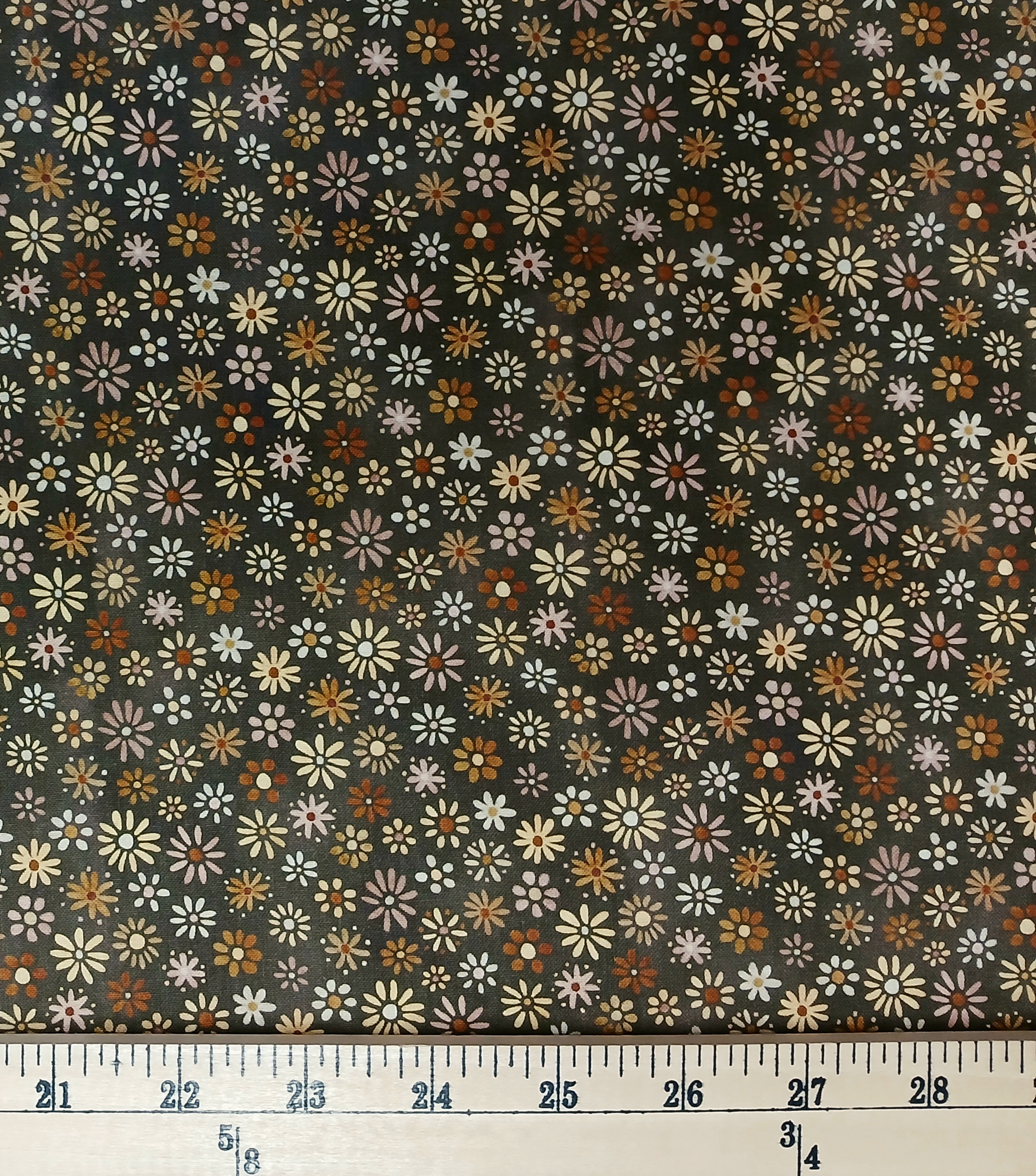 Cotton Friends Forever Browns Neutral Flowers Floral on Brown Elizabeth Studios Cotton Fabric Print by the Yard (4334UMBER)