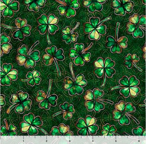 Cotton Spirit of Ireland Shamrocks St. Patrick's Day Irish Quilting Treasures Cotton Fabric Print by the Yard (2600-31654-F)
