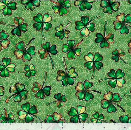 Cotton Spirit of Ireland Shamrocks St. Patrick's Day Irish Quilting Treasures Cotton Fabric Print by the Yard (2600-31654-H)