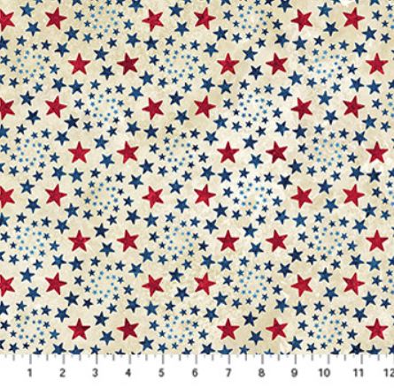 Cotton Stars and Stripes 14 Stonehenge Allover American USA Patriotic Northcott Beige Cotton Fabric Print by the Yard (29048-12BeigeMulti)